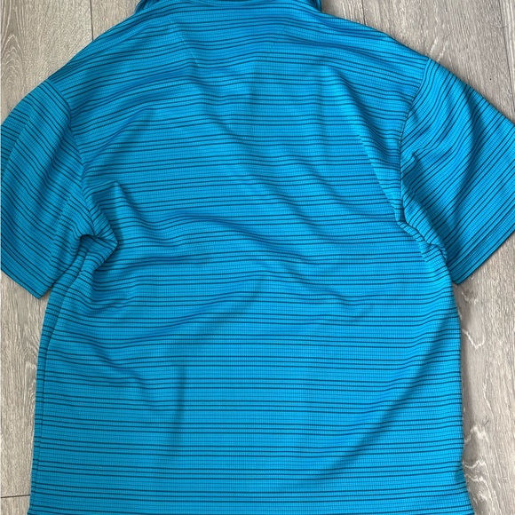 Nike Aqua Striped Golf Polo Shirt - Picture 2 of 3